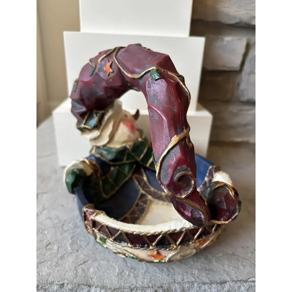 Vintage Christmas Snowman Decorative Candy Basket Centerpiece Resin 3D 90s Y2K